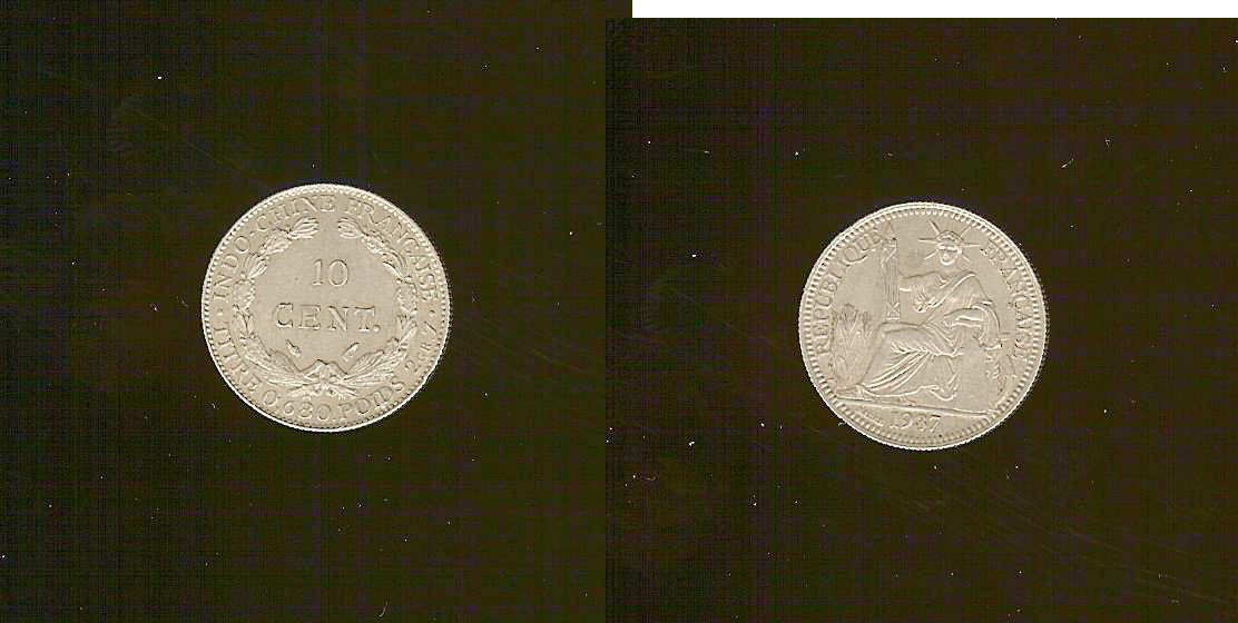 French Indochina 10 centimes 1937 gEF